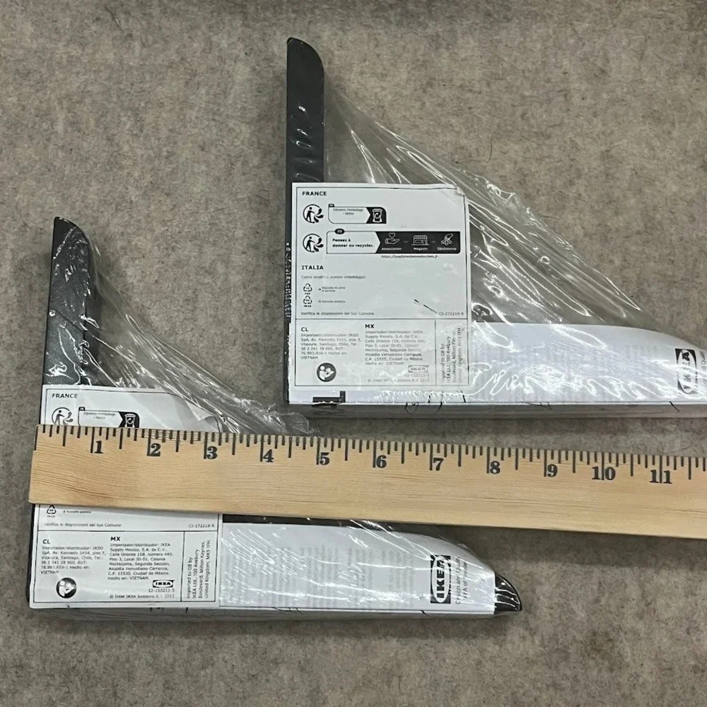 IKEA RAMSHULT Lot of 2 Shelf Brackets Black 504.212.44 21240